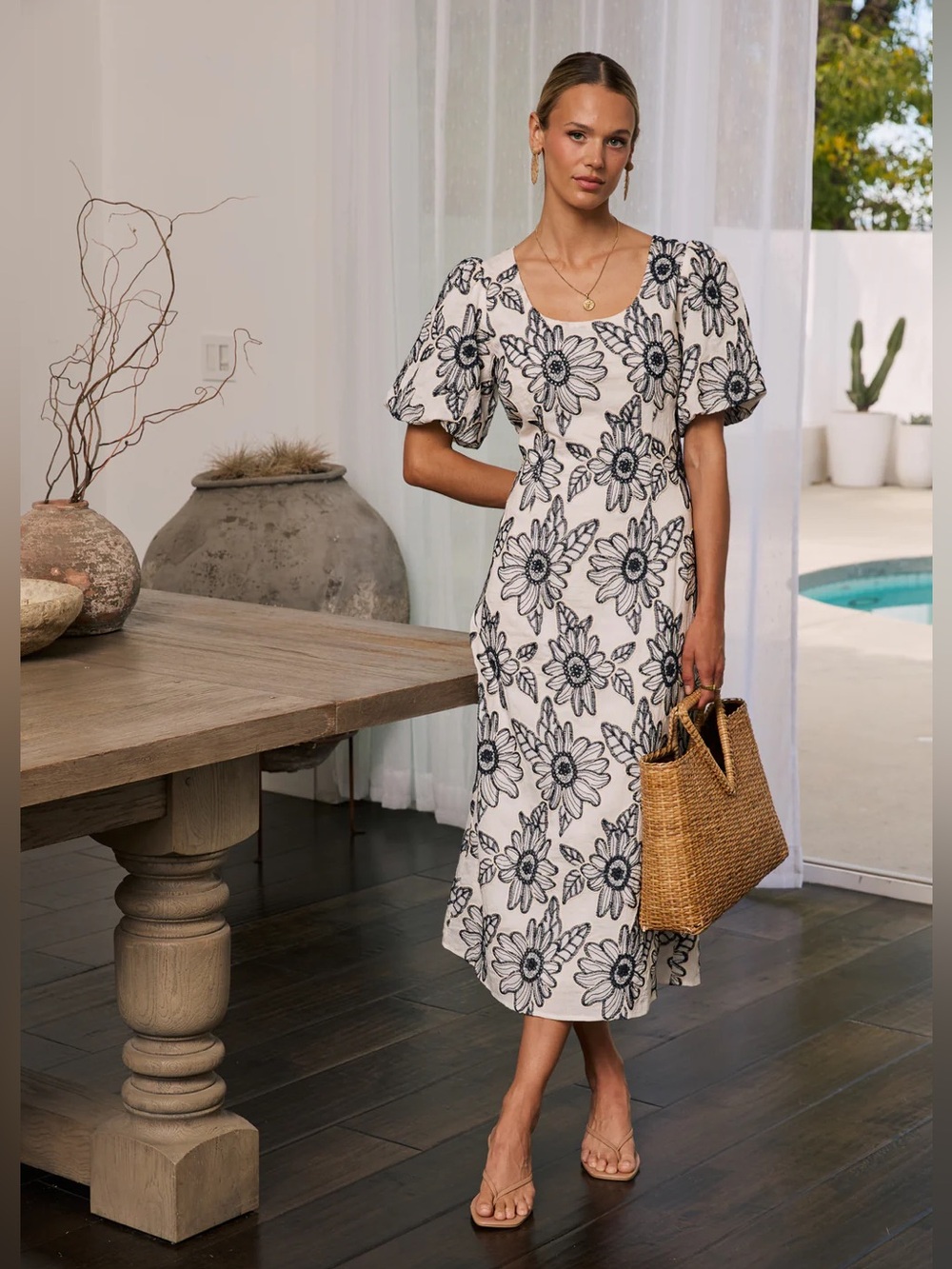 BOHME Brielle Embroidered Maxi Dress ❤️NWT❤️ - Picture 2 of 8